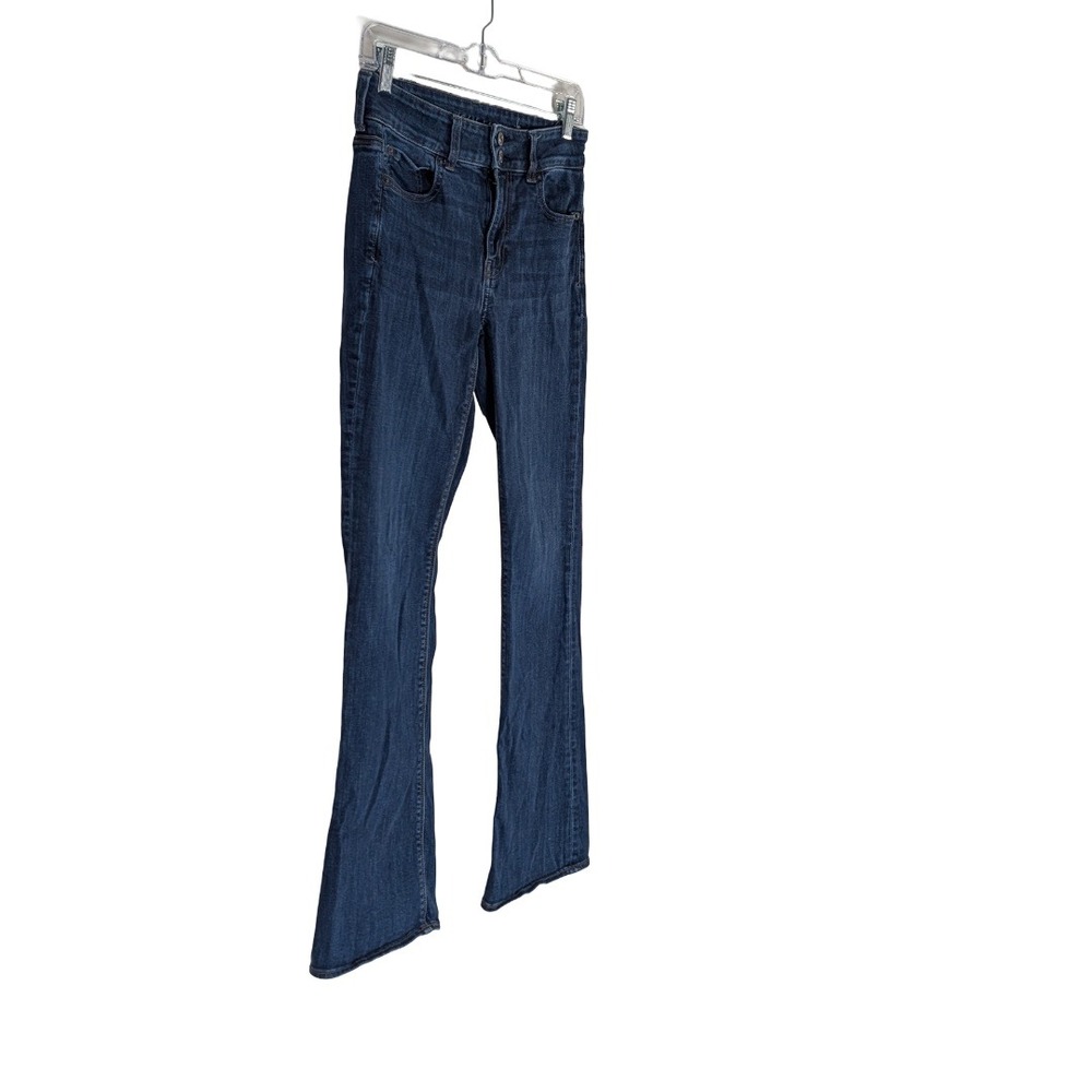 American Eagle Hi-Rise Artist Flare Jeans Womens 4 Regular Dark Wash - Picture 4 of 12